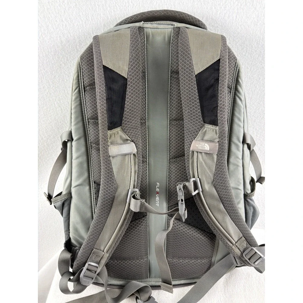 The North Face Borealis Backpack Olive Green Grey Hiking School Laptop Bag